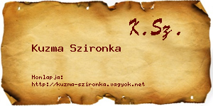 Kuzma Szironka névjegykártya